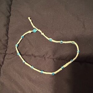 Choker necklace - Blue and Tan